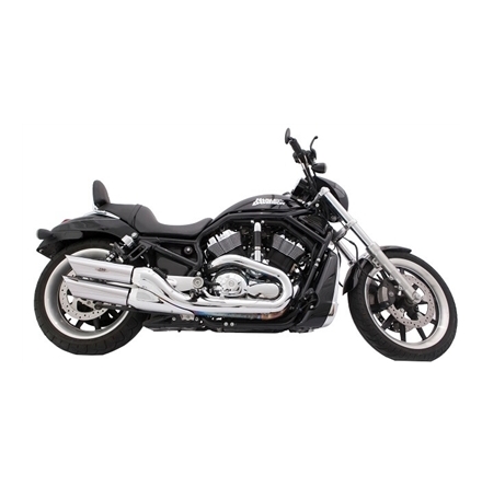 H-D V-ROD Baffled Chrome Slash Cut Slip-on Exhaust with Brackets