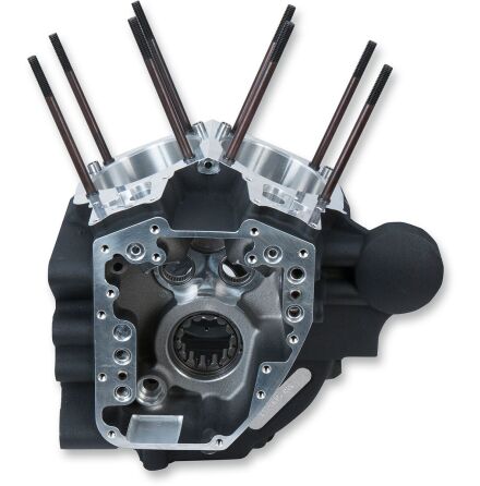 Crankcase T2 Super Stock 4-1/8" Bore Wrinkle Black