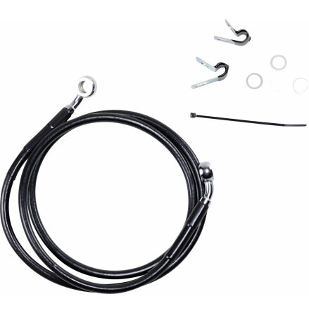 Front Brake Line Black Vinyl Coated Stainless Steel Extended 8&quot;