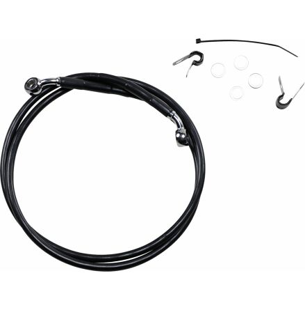 Front Brake Line Black Vinyl Coated Stainless Steel Extended 10&quot;