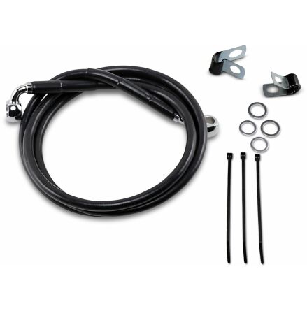 Front Brake Line Black Vinyl Coated Stainless Steel Extended 6&quot;