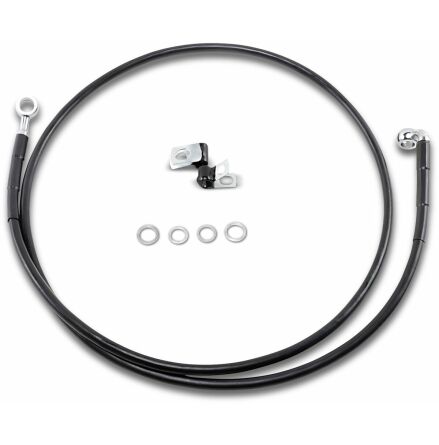 Front Brake Line Black Vinyl Coated Stainless Steel Extended 10&quot;