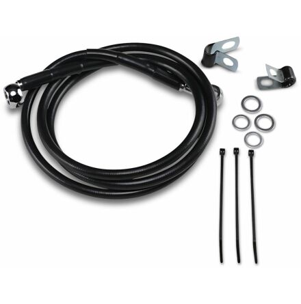 Front Brake Line Black Vinyl Coated Stainless Steel Extended 10&quot;