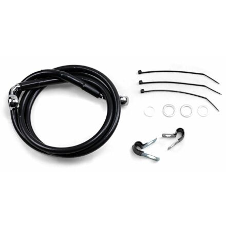 Front Brake Line Black Vinyl Coated Stainless Steel Extended 6&quot;