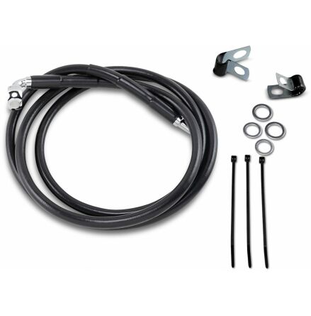 Front Brake Line Black Vinyl Coated Stainless Steel Extended 6&quot;