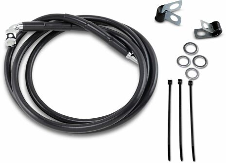 Front Brake Line Black Vinyl Coated Stainless Steel Extended 6"