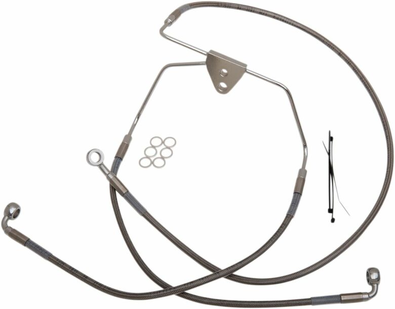 Front Brake Line Stainless Steel Extended 10"