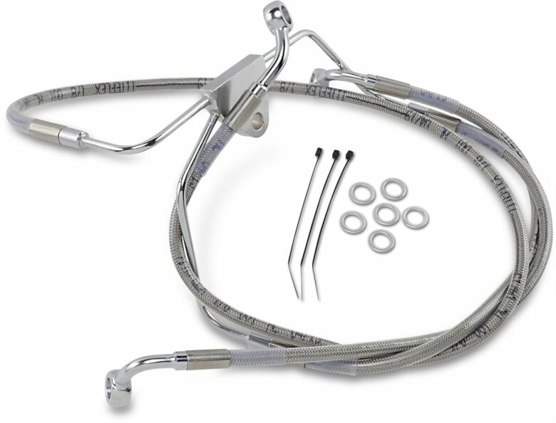 Front Brake Line Stainless Steel Extended 6"