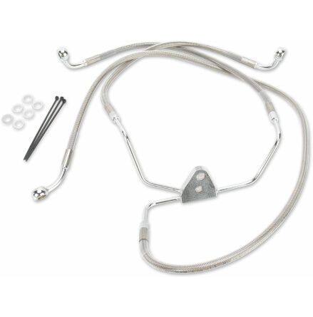 Front Brake Line Stainless Steel Extended 10&quot;