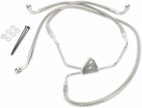 Front Brake Line Stainless Steel Extended 10"