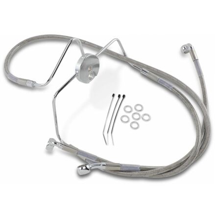 Front Brake Line Stainless Steel Extended 4&quot;