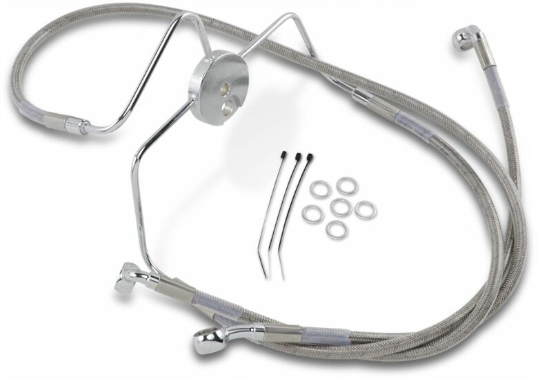 Front Brake Line Stainless Steel Extended 4"