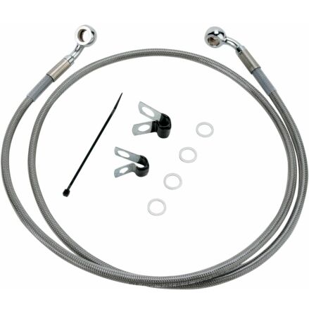 Front Brake Line Stainless Steel Extended 10&quot;