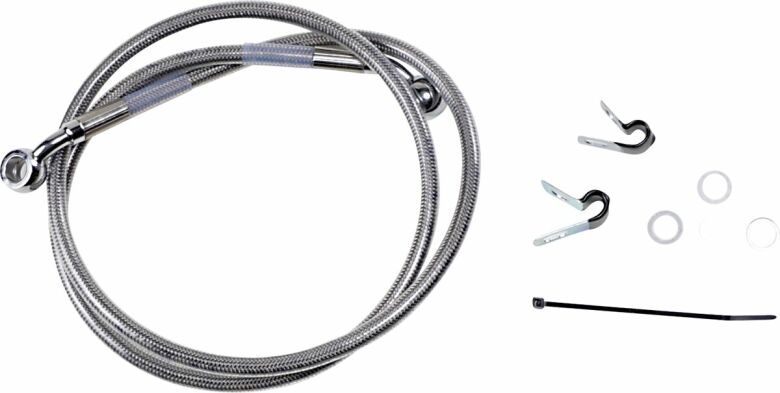 Front Brake Line Stainless Steel Extended 2"