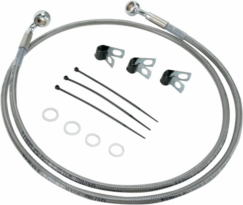 Front Brake Line Stainless Steel Extended 4"