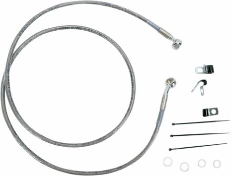 Front Brake Line Stainless Steel Extended 8"