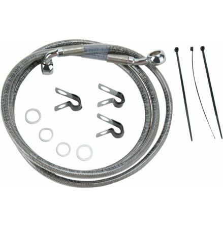 Front Brake Line Stainless Steel Extended 10&quot;