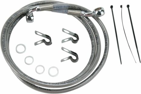 Front Brake Line Stainless Steel Extended 10"