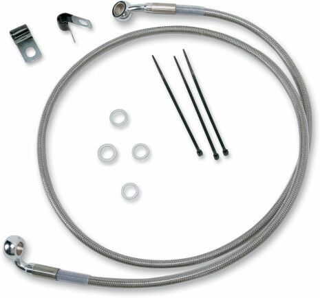 Front Brake Line Stainless Steel Extended 2"