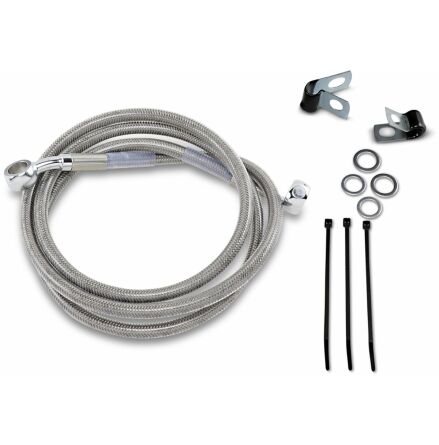 Front Brake Line Stainless Steel Extended 4&quot;