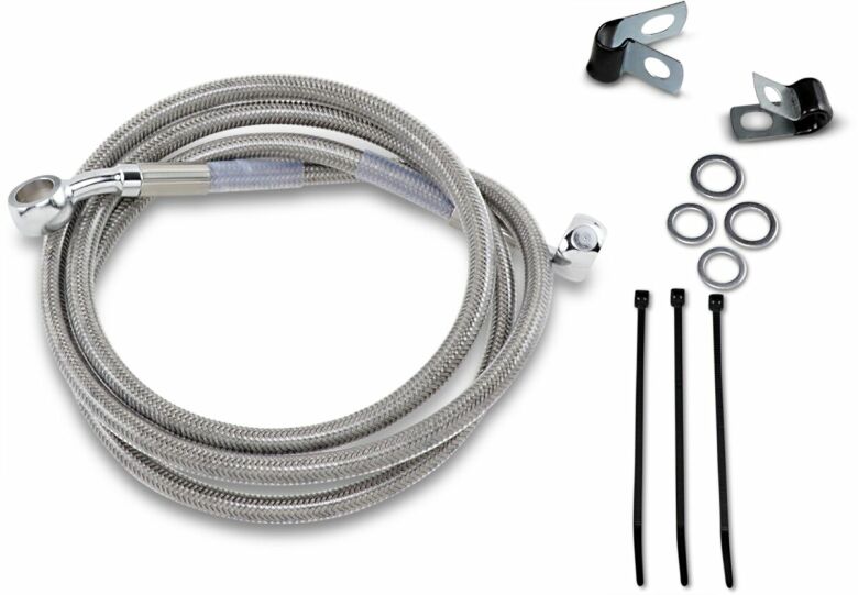 Front Brake Line Stainless Steel Extended 4"