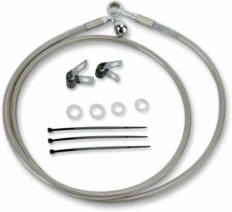 Front Brake Line Stainless Steel Extended 2"