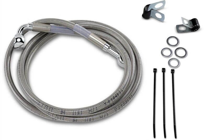 Front Brake Line Stainless Steel Extended 4"