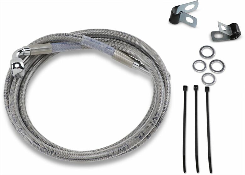 Front Brake Line Stainless Steel Extended 6"