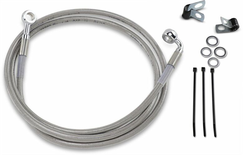 Front Brake Line Stainless Steel Extended 10"