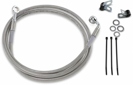 Front Brake Line Stainless Steel Extended 10"