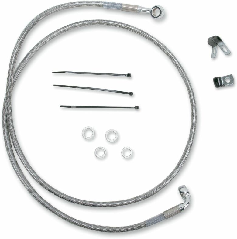 Front Brake Line Stainless Steel Extended 8"