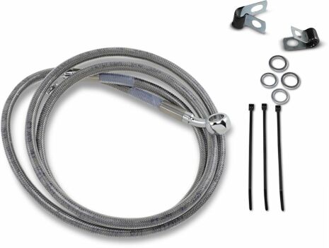 Front Brake Line Stainless Steel Extended 10"