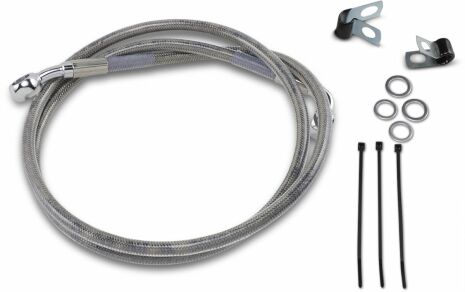 Front Brake Line Stainless Steel Extended 2"