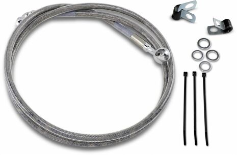 Front Brake Line Stainless Steel Extended 8"