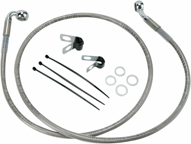 Front Brake Line Stainless Steel Extended 2"