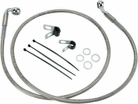 Front Brake Line Stainless Steel Extended 4"