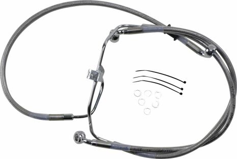 Front Brake Line Stainless Steel Extended 2"