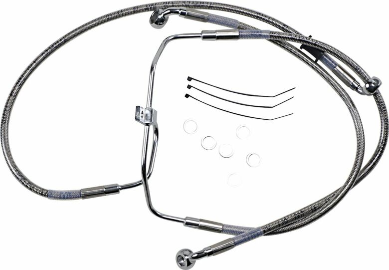 Front Brake Line Stainless Steel Extended 4"