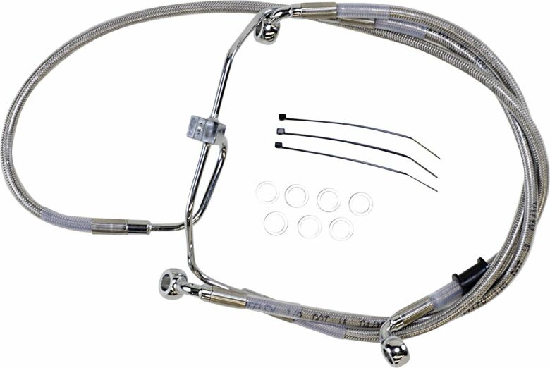 Front Brake Line Stainless Steel Extended 8"