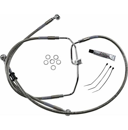 Front Brake Line Stainless Steel Extended 10&quot;