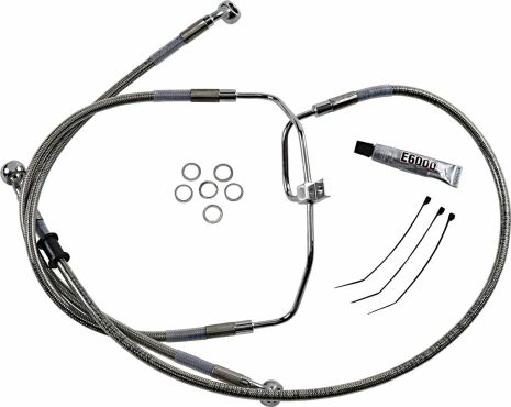 Front Brake Line Stainless Steel Extended 10"