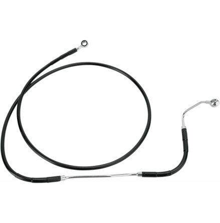 Front Upper Brake Line Black Vinyl Coated Stainless Steel Extended 2&quot;