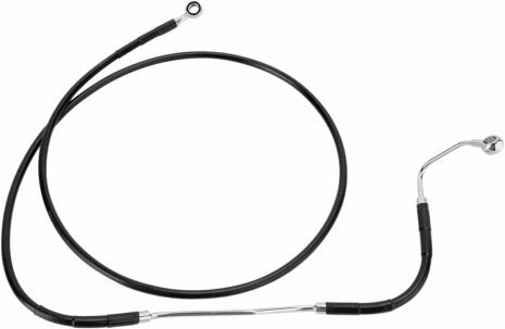 Front Upper Brake Line Black Vinyl Coated Stainless Steel Extended 2"