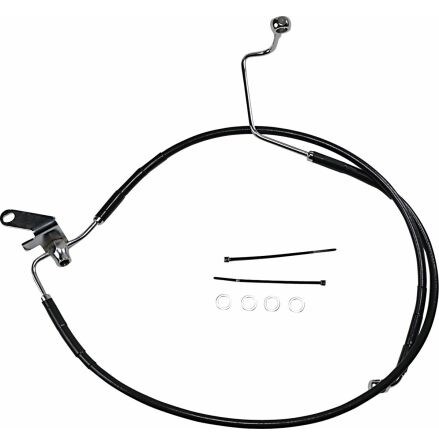 Rear Brake Line Black Vinyl Coated Stainless Steel Extended 3&quot;