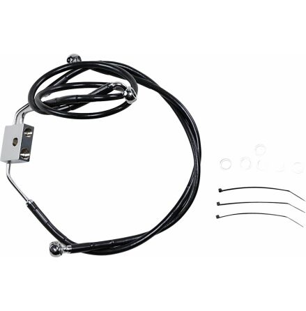 Brake Line Stainess Steel Black Coated Front/Upper/Lower Extended +10&quot;