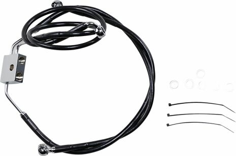 Brake Line Stainess Steel Black Coated Front/Upper/Lower Extended +10"