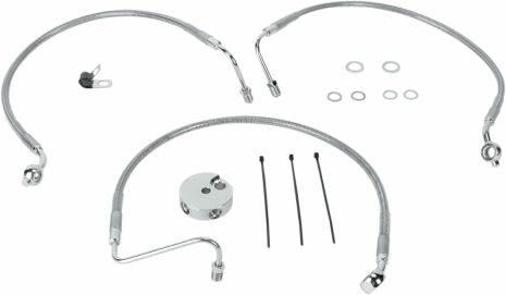 Front Brake Line Stainless Steel Dual Disc