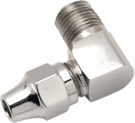 Universal Brake Line Fitting 1/8" Male Npt 90 Chrome