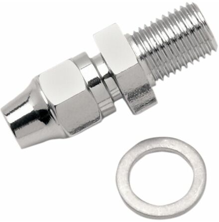 Universal Brake Line Fitting 3/8&quot;-24 Male Npt Straight Chrome