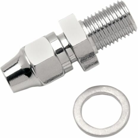 Universal Brake Line Fitting 3/8"-24 Male Npt Straight Chrome